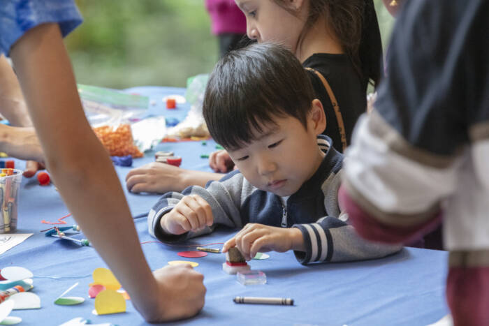 With help from the Queens Botanical Garden, kids learned about composting and made bracelets decorated with stamps of decomposers that help nutrients move through the food chain.