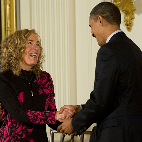 Elaine Fuchs with President Obama